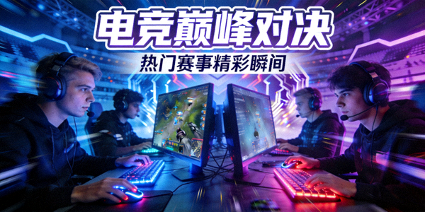 电竞比赛热门视频推荐封面 - 电竞选手激烈对战画面